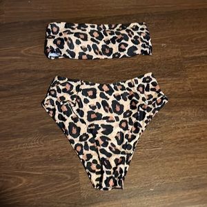 SOLD Animal print high rise bikini set (two piece)